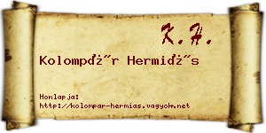 Kolompár Hermiás névjegykártya